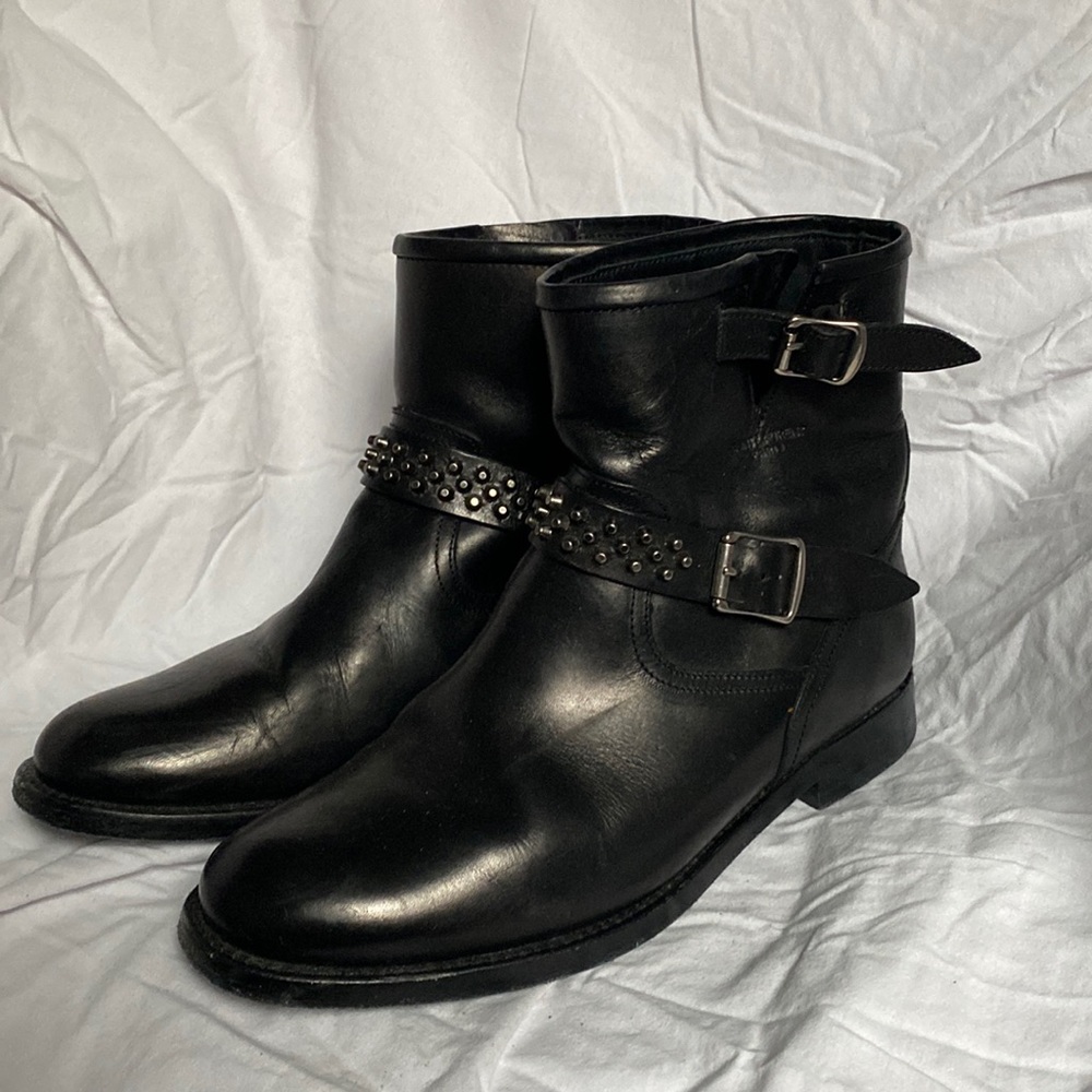 Saint Laurent studded leather boots